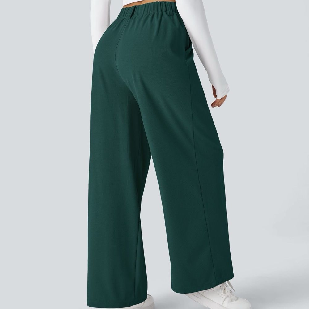 NWT Halara Dark Green Flex Waffle Knit Pants Size XL - Picture 2 of 6